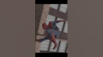 Spiderman swings through alley 3D Animation