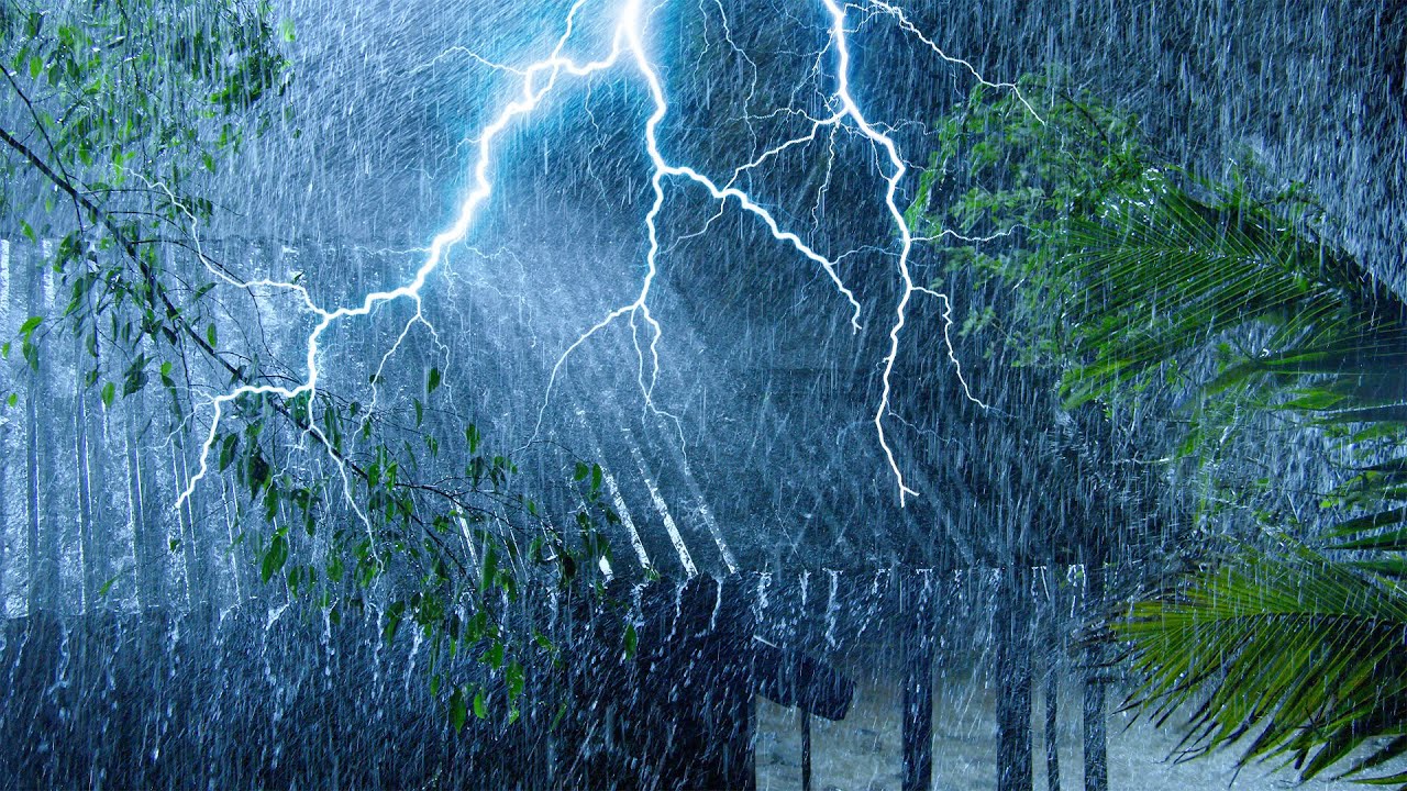 Rainstorm Sounds for Sleeping | Heavy Rain, Mighty Thunder & Strong ...