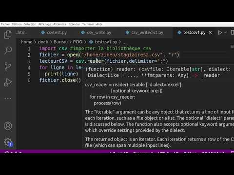POO en python : utiliser les Fichiers  CSV (2/3)