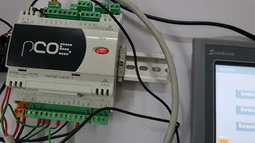 PLC Caral PCO5 with HMI Samkoon ระบบควบคุมการปรับอากาศโดยใช้เซนเซอร์