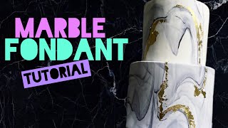 MARBLE FONDANT tutorial. Easy marble technique!