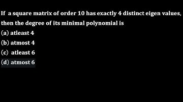04 minimal polynomial in linear algebra cuet pg mathematics 2023 entrance exam gate 2005