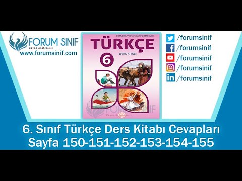 6. Sınıf Türkçe Ders Kitabı 150-152-153-154-155. Sayfa Cevapları MEB Yayınları