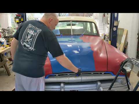 Rust-Oleum roller paint job on 1952 Coronet - YouTube