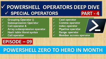 PowerShell Operators Deep Dive - Part 4 | EP 09 | PowerShell Zero to Hero in Month