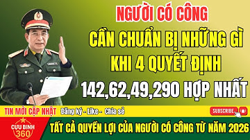 Tin Nóng 2026: 4 Quyết Định 142–62–49–290 Hợp Nhất – Người Có Công Cần Làm Gì Ngay! Cựu Binh 360