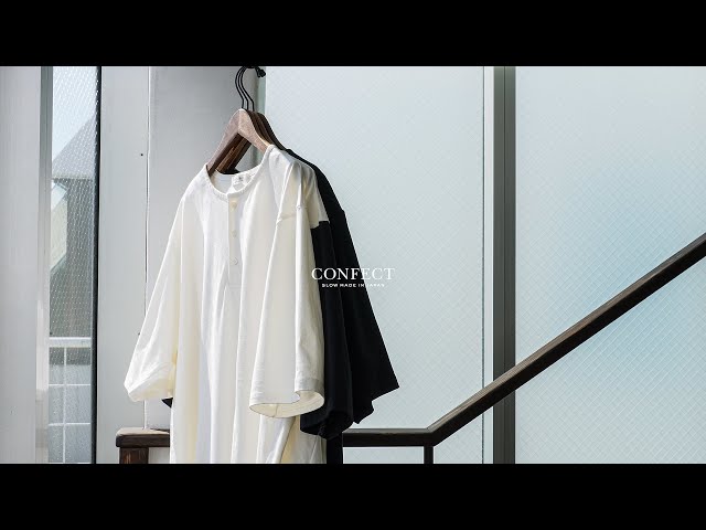 4K【Experience CONFECT Clothes】 ドライコットン天竺ヘンリーネクT