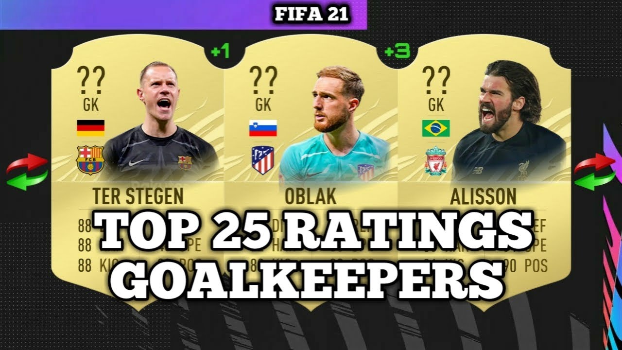FIFA 21 TOP 25 BEST GOALKEEPERS RATINGS FT. OBLAK, TER STEGEN