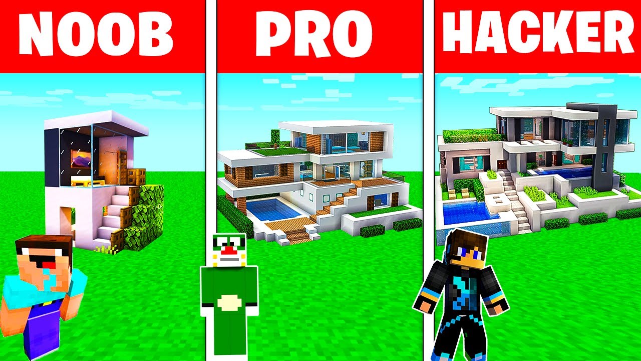 NOOB vs PRO HACKER Build Battle Challenge With My Noob Friend Jack ...