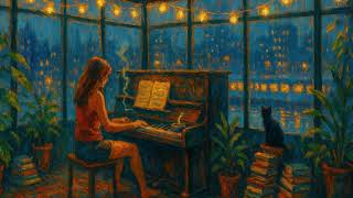 Houseboat rainy night 🌧️ Lo-fi Jazzy mix