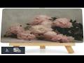 Vintage Pink Peony Floral Wooden Tabletop Sign Farmhouse Oil Painting Art Plaque