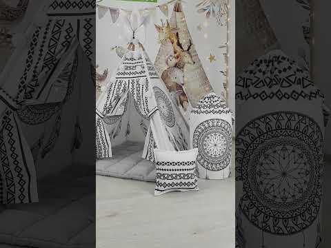 Вігвам в дитячу Monochrome Dreams з об'ємним килимком, видео 1