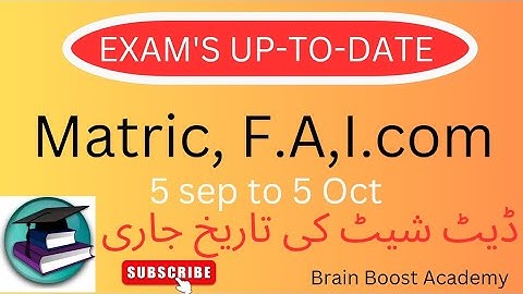 AIOU Date sheet for MATRIC,F.A,I.COM | AIOU DATESHEET UPDATE | spring 2023