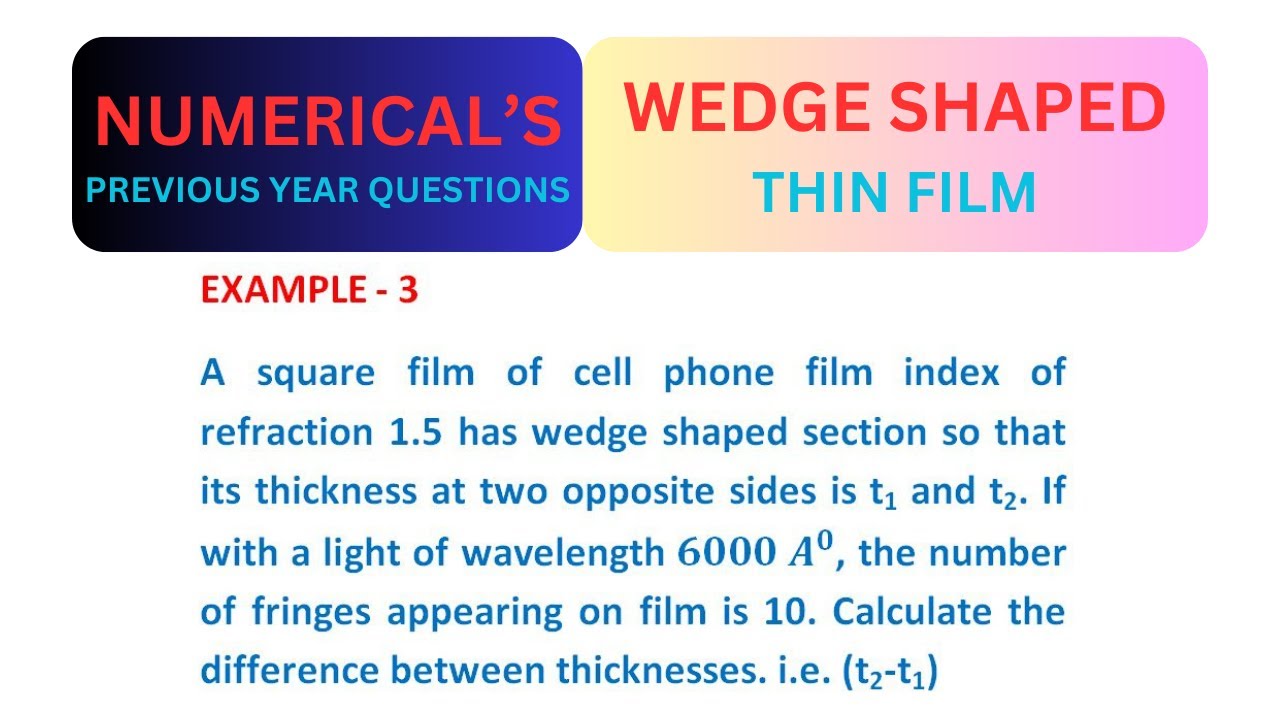 (PYQ) Previous Year Questions Wedge Shaped Thin Film Interference ...