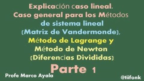 30.  Interpolación Lineal, Método Vandermonde, Método de Lagrange, Método de Newton (parte 1)