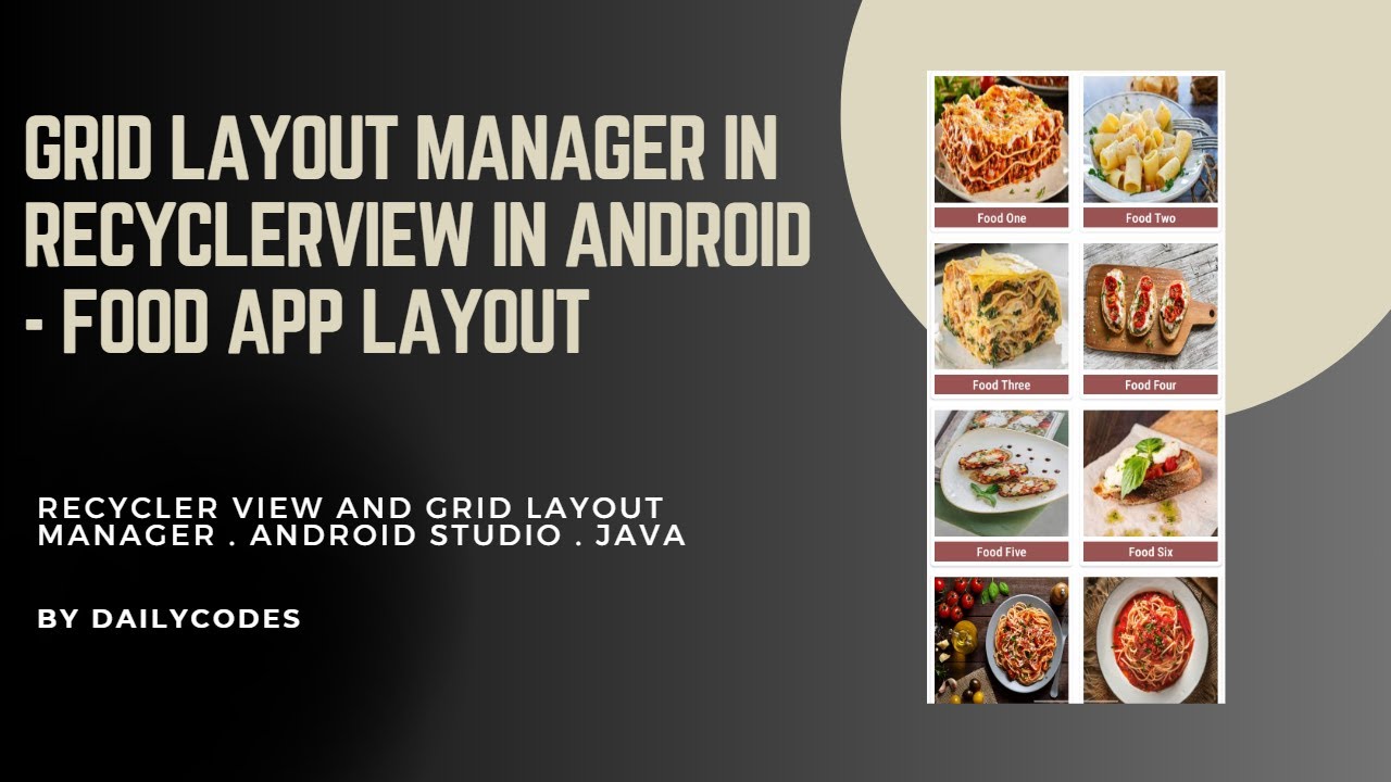 RecyclerView in Android #6 | GridLayoutManager| Android studio | java | Application Development