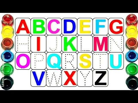ABC song, Collection for writing along dotted lines, colors for kids ...
