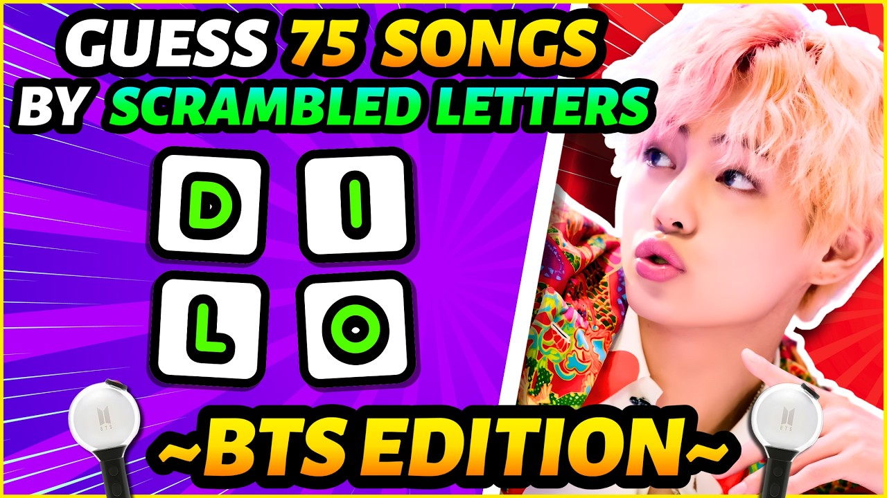 🌟 Guess 75 BTS Songs By SCRAMBLED LETTERS 🔤 | BTS QUIZ 💜