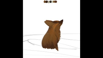 Fox  enjoying snowfall PROCREATE TIMELAPSE