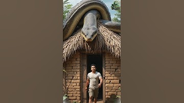 Snake on Straw Hut #snake #giantpython #youtubeshorts  #pythonsnake #snakevideo #shorts