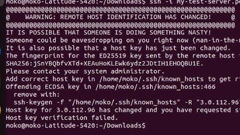 How to solve SSH error in Ubuntu - WARNING: REMOTE HOST IDENTIFICATION HAS CHANGED