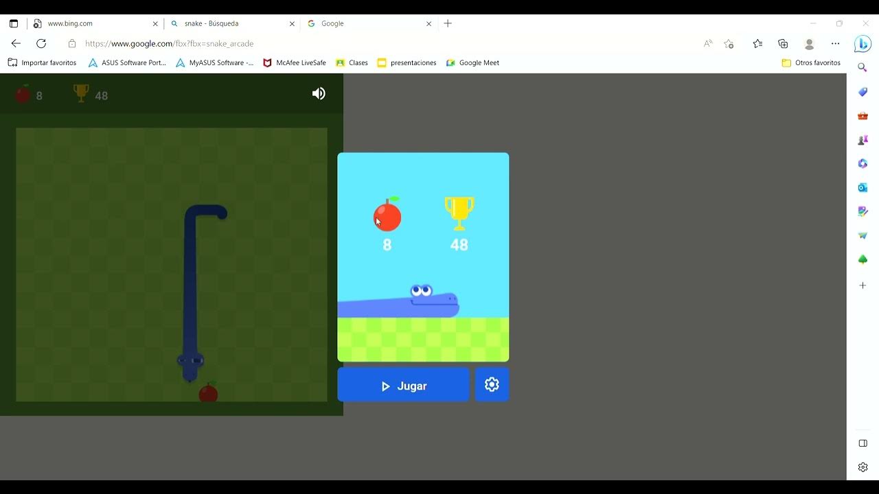 SNAKE GOOGLE. RECORD 48 YouTube