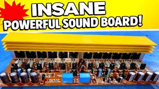 Powerful 12 Transistor Class AB Stereo Amplifier Board | With Speaker Protection & Heavy Heatsink