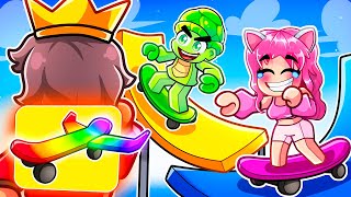 I Pretended to be a NOOB in Roblox SKATEBOARD OBBY, Then used a $100,000 Skateboard!