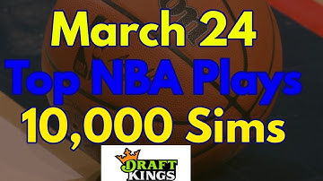 March 24 Top NBA Basketball DFS Plays based on 10,000 Simulations in Excel