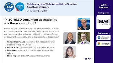 Session 5: Document accessibility – is there a short cut? (IAAP EU WAD Event 2024)
