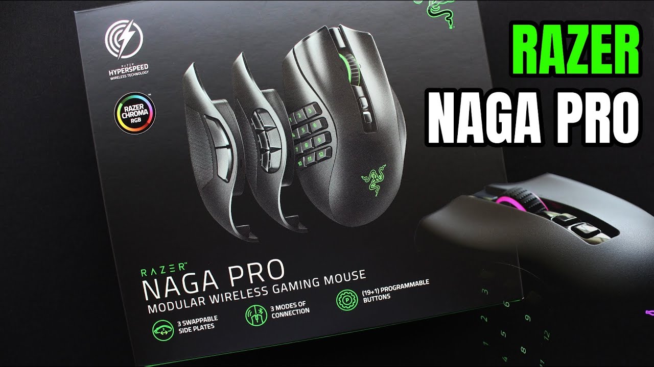 Razer Naga Pro Wireless Gaming Mouse with Swappable Side Plates