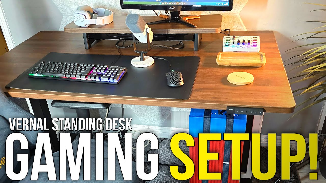 I Built The Coolest Gaming Desk Ever! ~ Vernal Standing Desk - YouTube