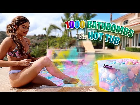 DO NOT PUT 1,000 BATH BOMBS IN A HOT TUB!! (ft. Molly Eskam)