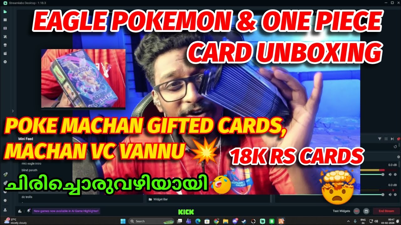 EAGLE POKE MON & ONE PIECE CARDS UNBOXING🥵🔥| @PokeMachan VC VANNU😍❤️| 18K RS CARDS😱| RARE CARDS?😱🔥