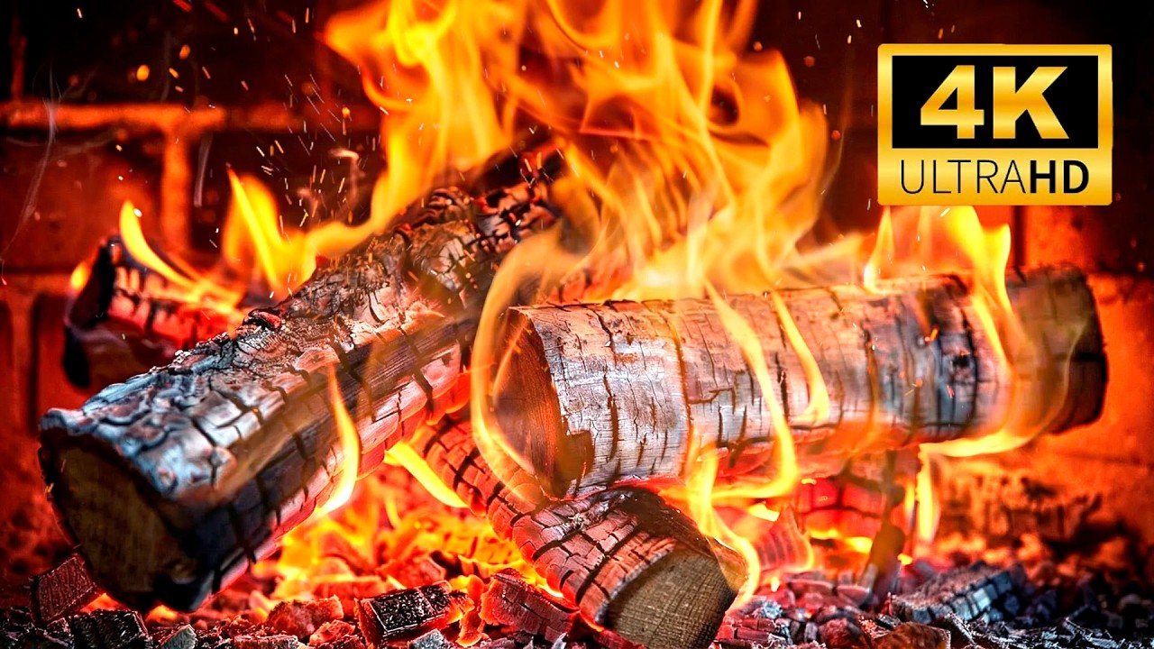 🔥 12 часов у зимнего камина | Мягкое потрескивание и золотистое сияние