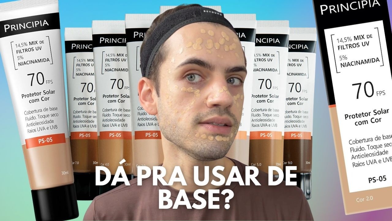 Da para USAR O PS-05 COMO BASE? Maquiagem com PROTETOR SOLAR COM COR | Junior Berganton