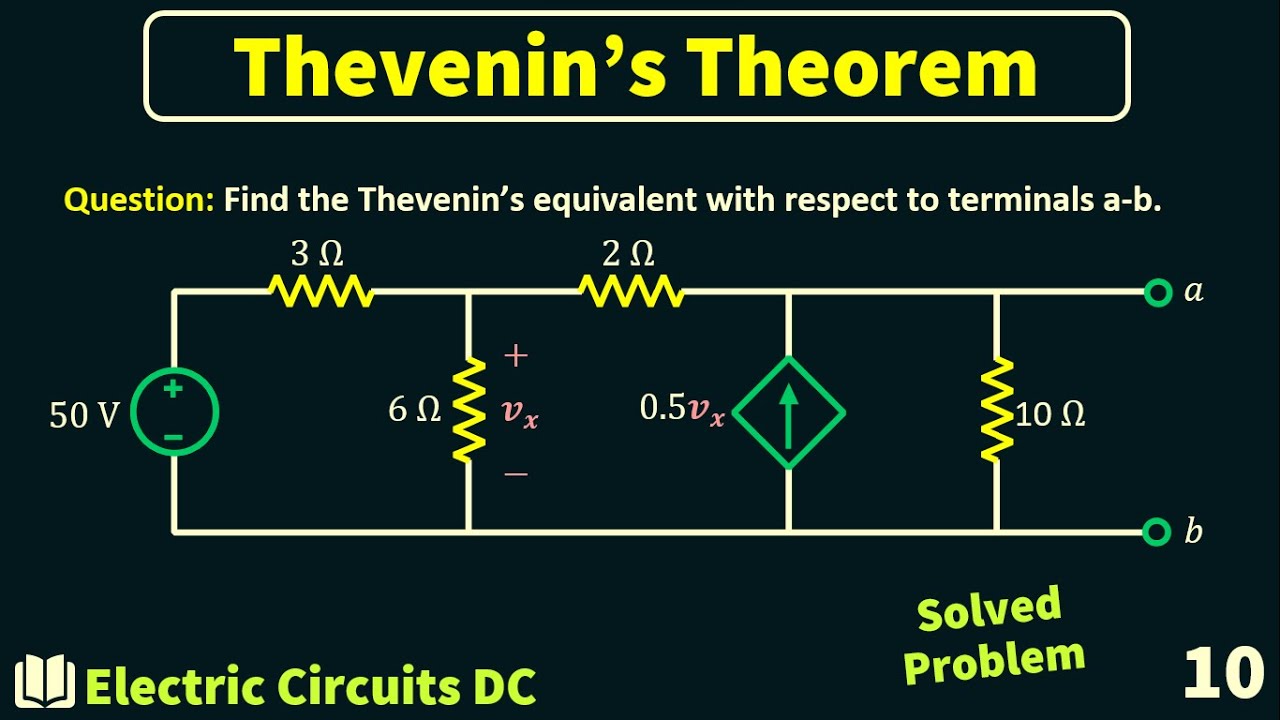 Electric Circuits DC | Thevenin’s Theorem | Solved Problem 10 - YouTube