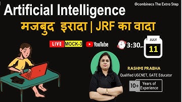 Artificial Intelligence | LIVE MOCK TEST-3 | UGCNET | SET | ISRO | COMPUTER SCIENCE by Rashmi Prabha