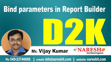 Bind parameters in Report Builder | D2K Forms and Reports Tutorial | Mr. Vijay Kumar