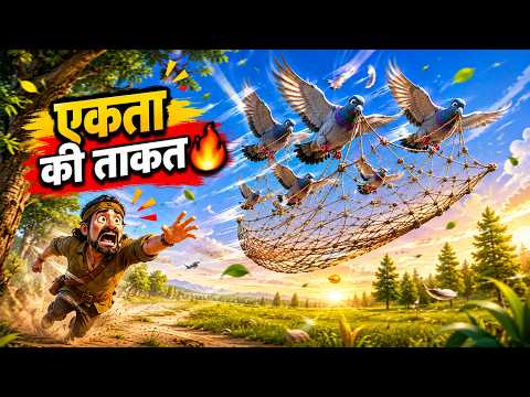 कबूतर और शिकारी की कहानी 🐦 | Pigeon and Hunter Story | Made for Kids