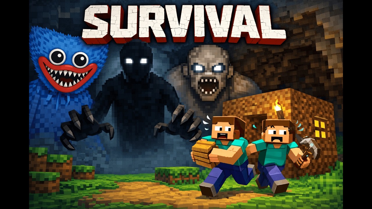Minecraft Bütün Korku Modları Survival Ev yaptık