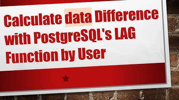 Calculate data Difference with PostgreSQL