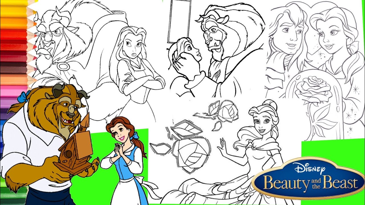 Coloring Disney Beauty And The Beast Princess Belle Coloring Pages For Kids Youtube