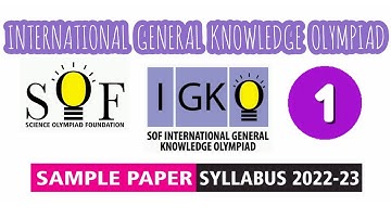 IGKO General Knowledge Olympiad Class 1 Sample Paper 2022-23