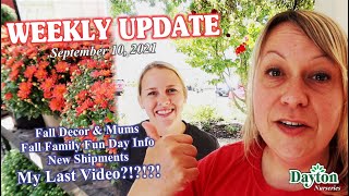 Weekly Update Video 9-10-21 // New Fall Décor + New Shipments + Fall Family Fun + A Quick Goodbye :(