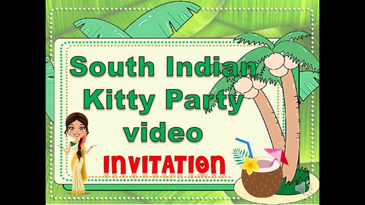 South indian video invitation for kitty party/digital party invitation