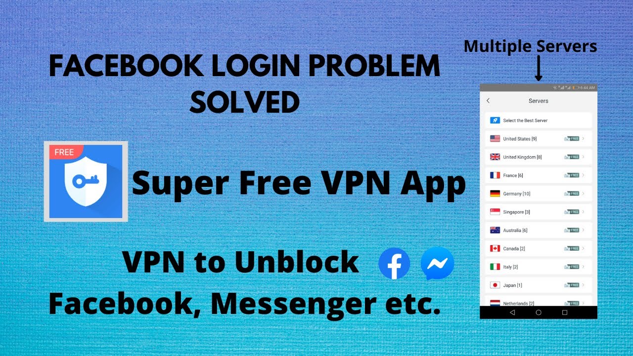 VPN for Facebook | Facebook Login Problem | Super Free VPN App