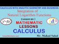 Lesson 8D Integration of Natural Logarithm Functions