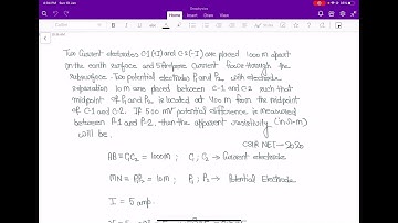 Apparent resistivity problem ( CSIR NET -2020). Earth Science