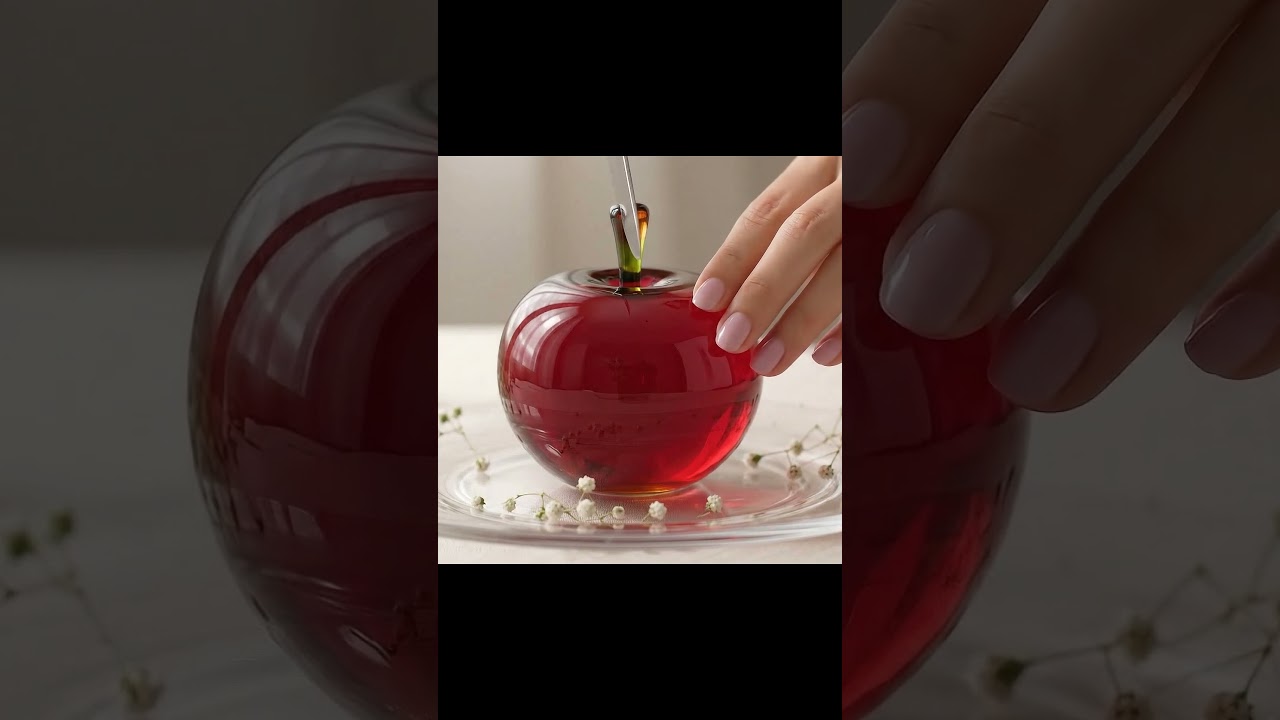 "Shiny Glass Apple ✨ Cutting ASMR for Sleep" 